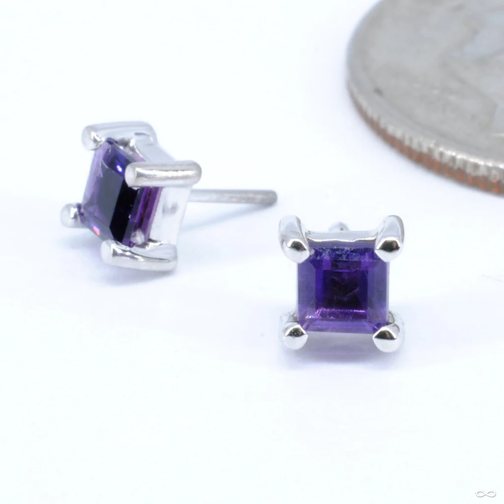 4-Prong Basket with Princess Cut Stone Press-fit End in Gold from BVLA