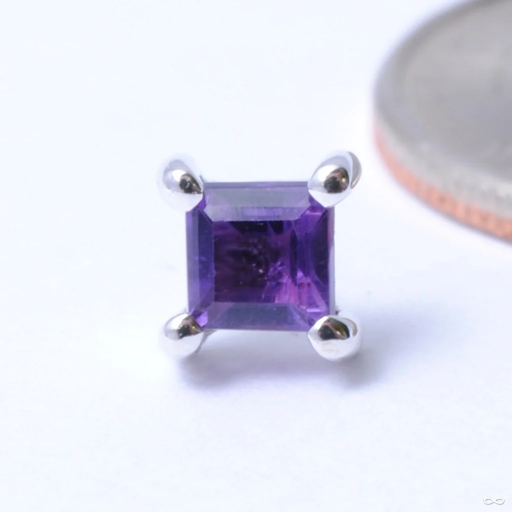 4-Prong Basket with Princess Cut Stone Press-fit End in Gold from BVLA - Image 2