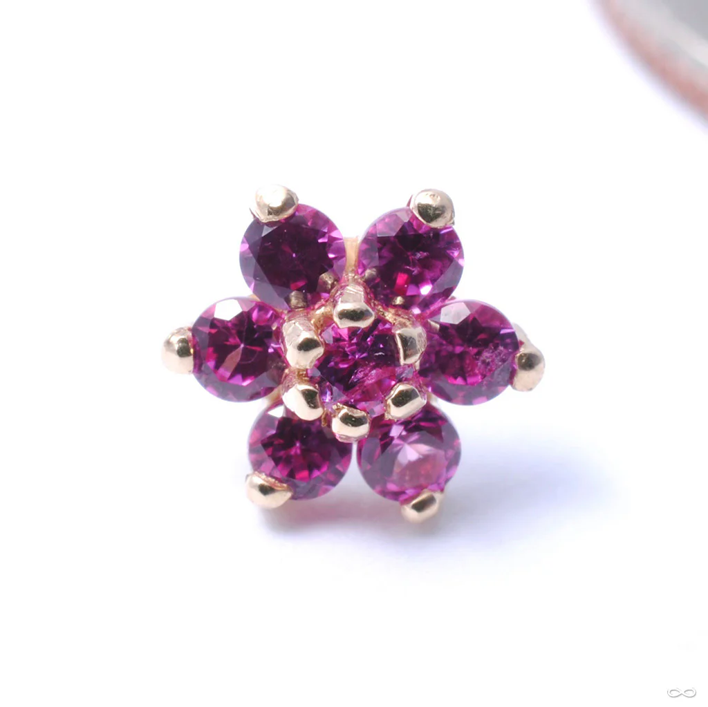 7 Stone Flower Press-fit End in Gold from LeRoi - Image 12