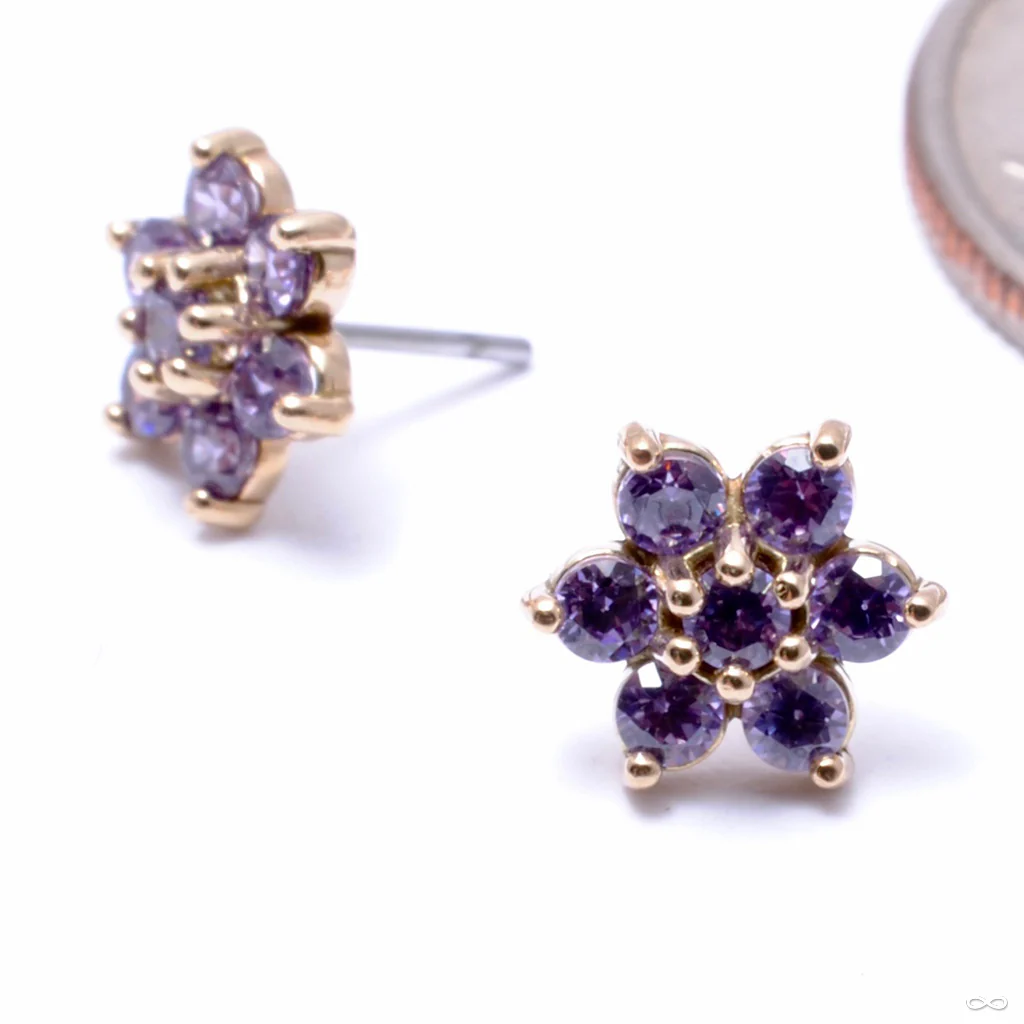 7 Stone Flower Press-fit End in Gold from LeRoi - Image 29