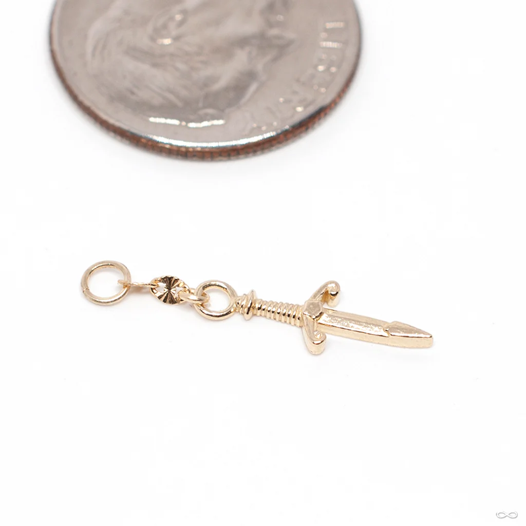 Back Stabber Charm in Gold from Hialeah - Image 4