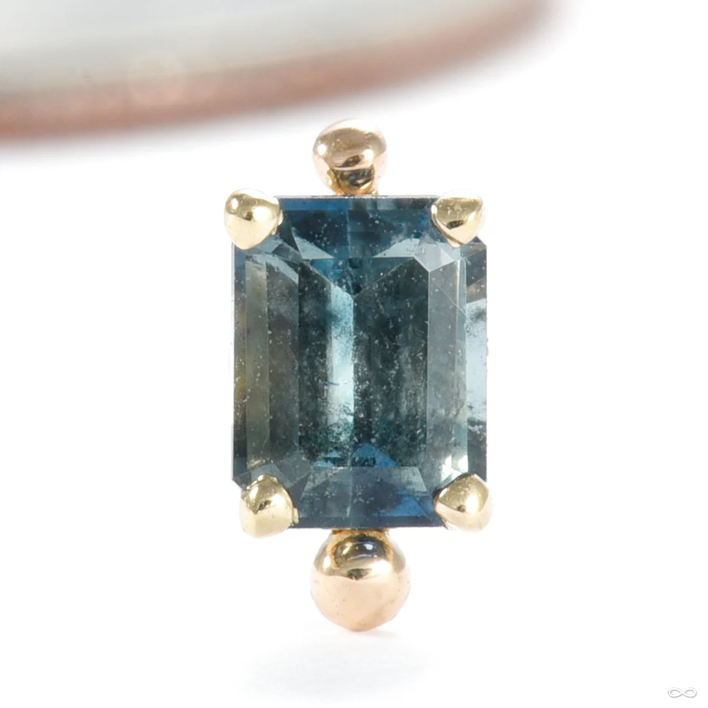 Basket-set Australian Sapphire Press-fit End in Gold from Modern Mood & Dusk Body Jewelry