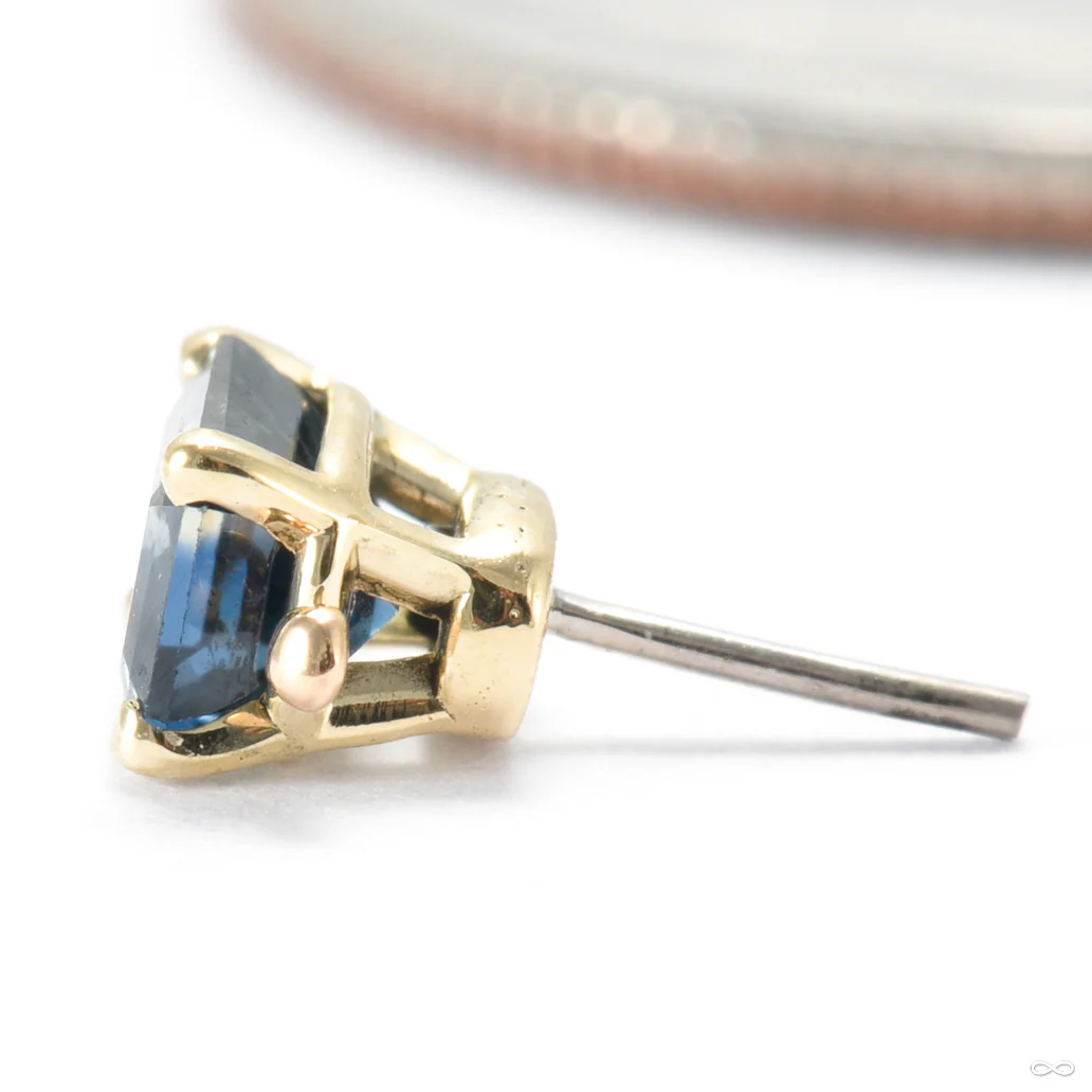 Basket-set Australian Sapphire Press-fit End in Gold from Modern Mood & Dusk Body Jewelry - Image 4
