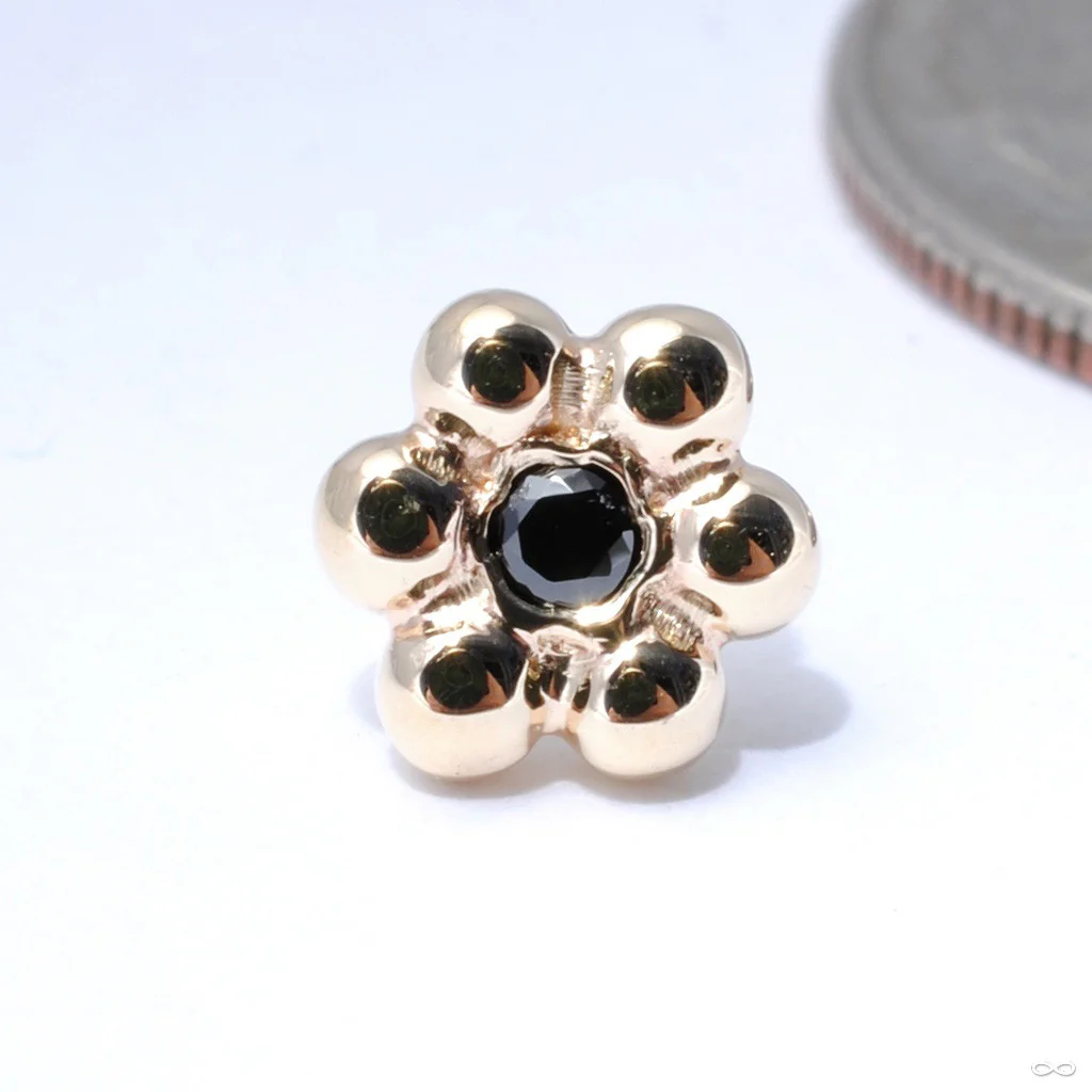 Bead Flower Cluster with Gemstone Press-fit End in Gold from BVLA