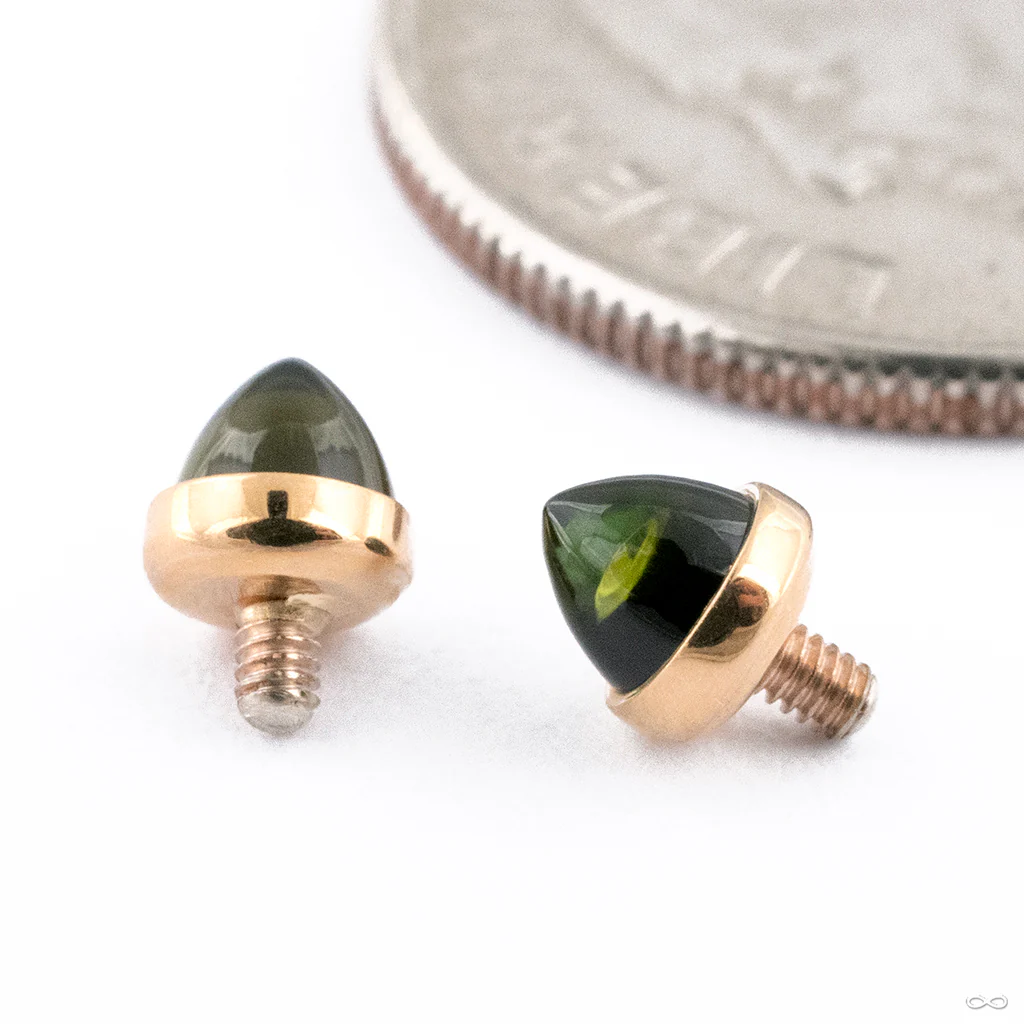 Bezel-set Bullet-cut Threaded End in Gold from BVLA