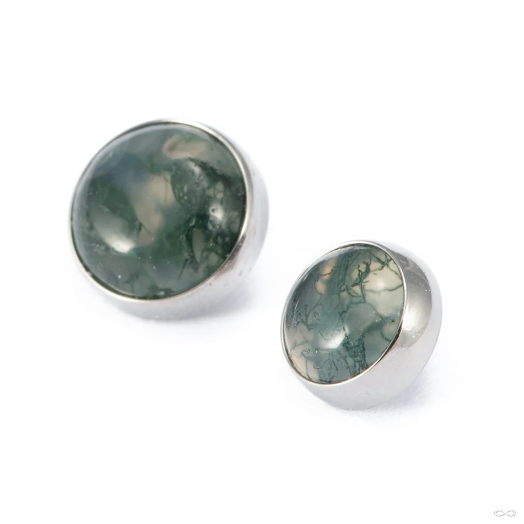 Bezel-set Cabochon Threaded End in Titanium from People's Jewelry - Image 3