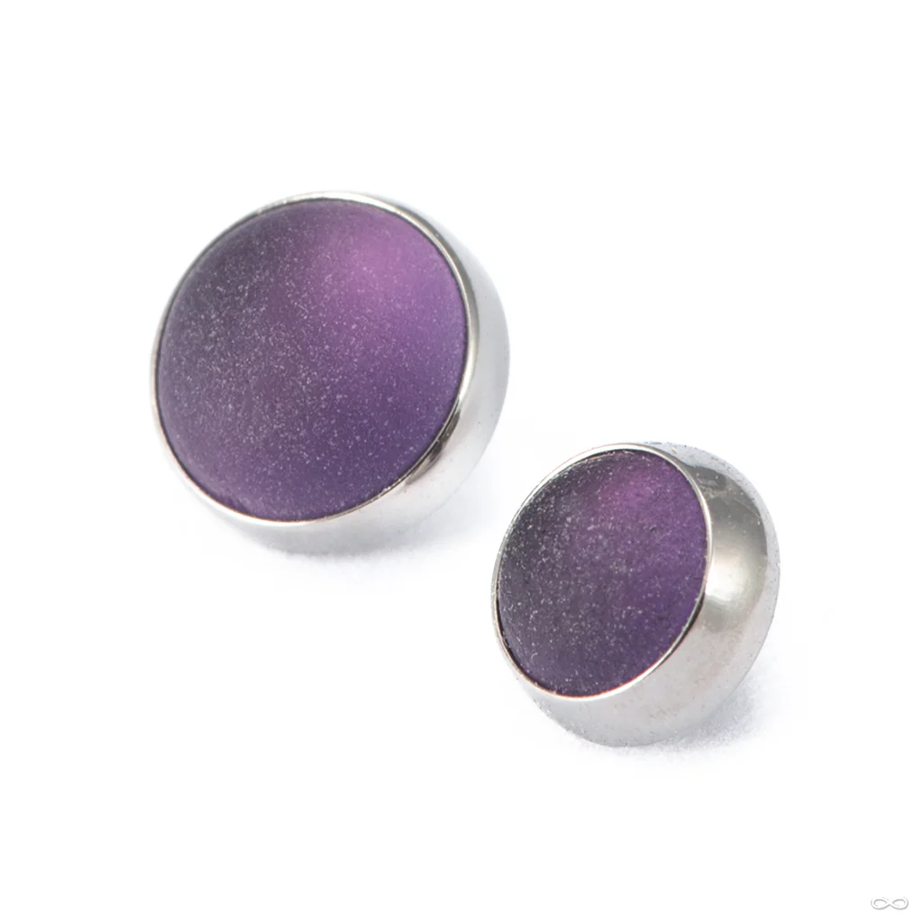 Bezel-set Cabochon Threaded End in Titanium from People's Jewelry - Image 4