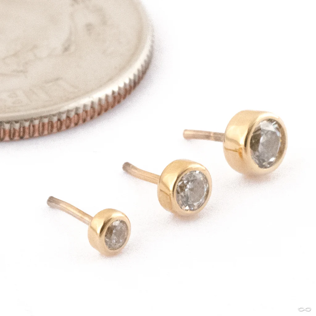 Bezel-set Gemstone Press-fit End in Gold from BVLA - Image 2