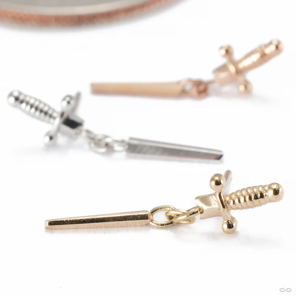 Bitty Needle Press-fit End in Gold from Pupil Hall