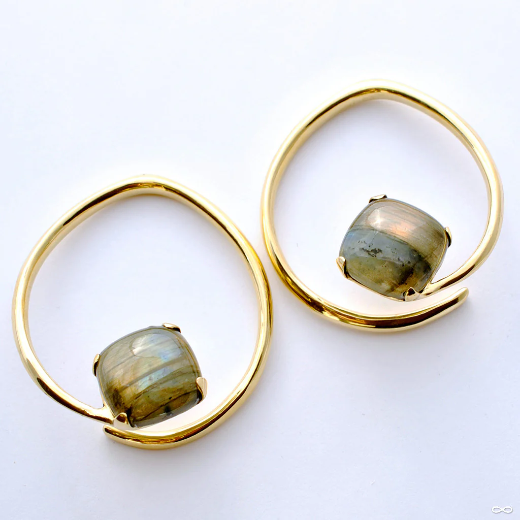 Brass Hoop Coils with Stone Cabochons from Diablo Organics - Image 16