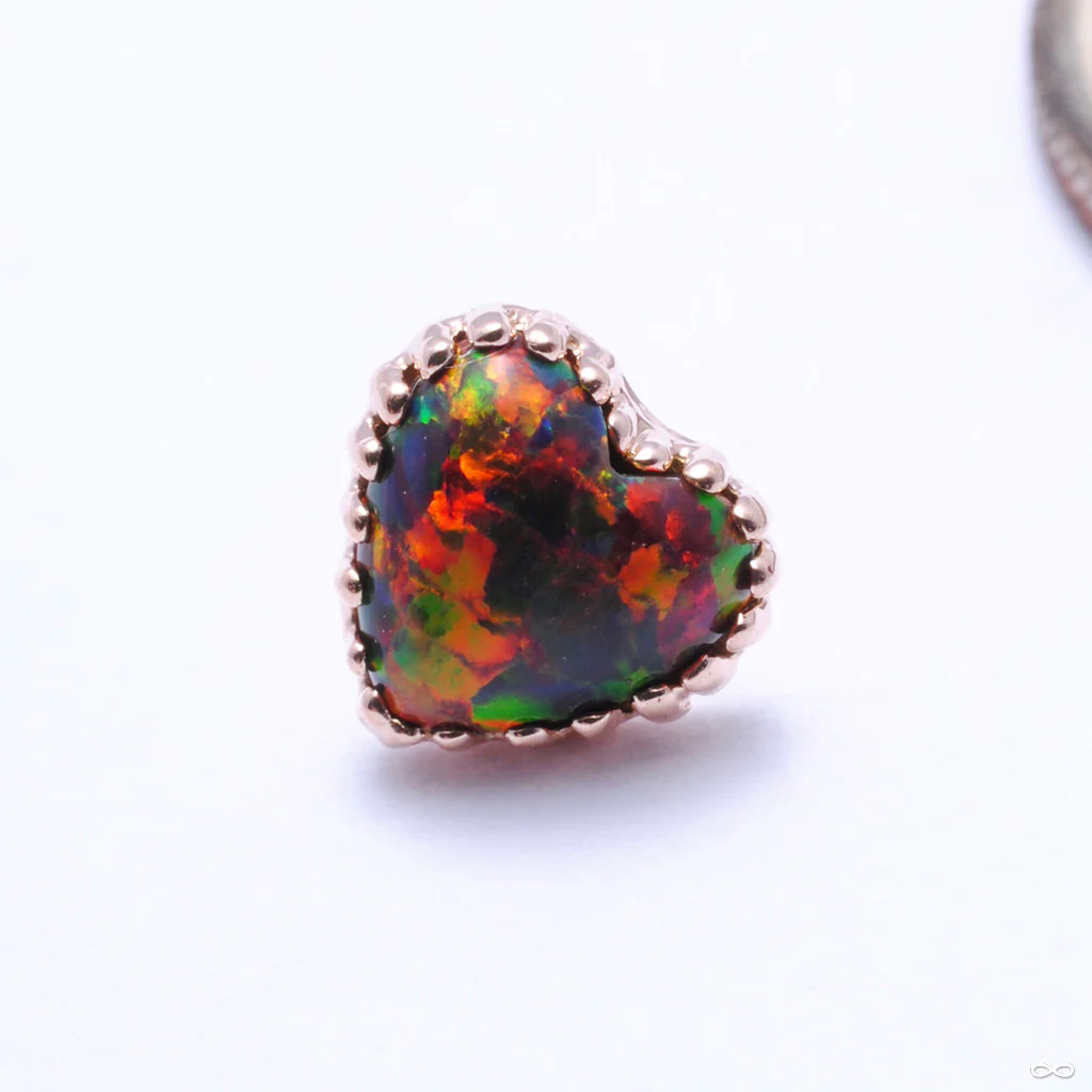 Cabochon Heart Press-fit End in Gold from Anatometal