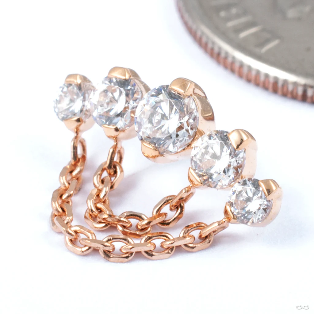 Chained Livia Press-fit End in Gold from Auris Jewellery