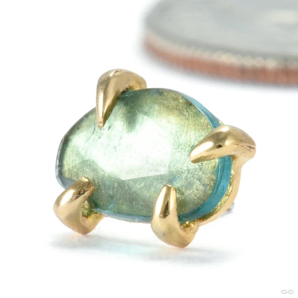 Claw-set Tourmaline Press-fit End in Gold from Quetzalli - Image 8