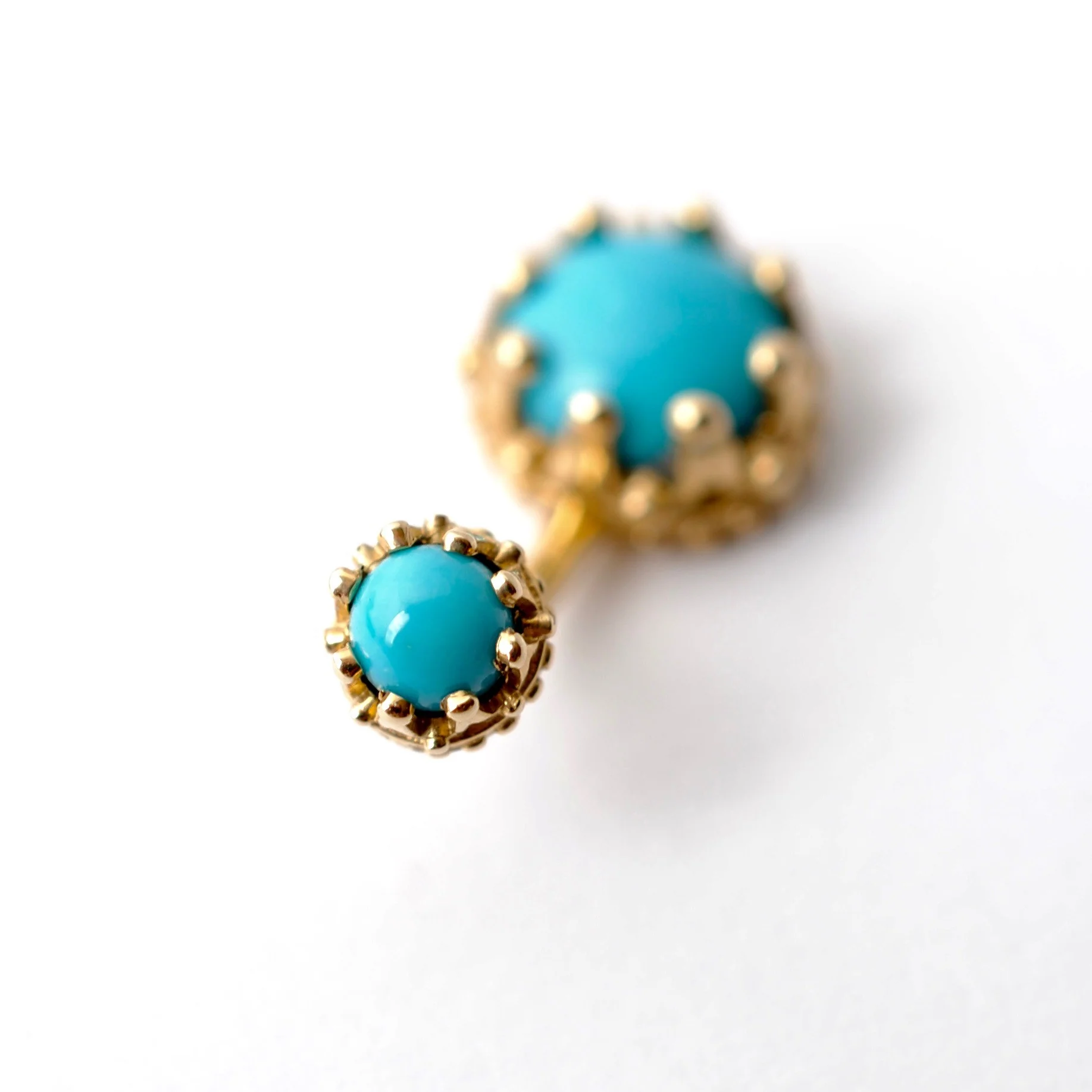 Crown Navel Curve in Gold with Turquoise from BVLA - Image 3