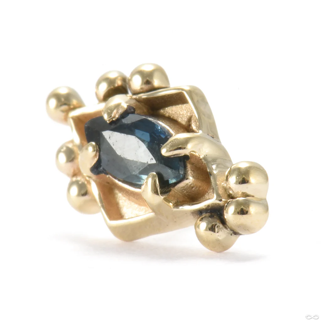 Crowned Medallion Press-fit End in Gold from Sacred Symbols