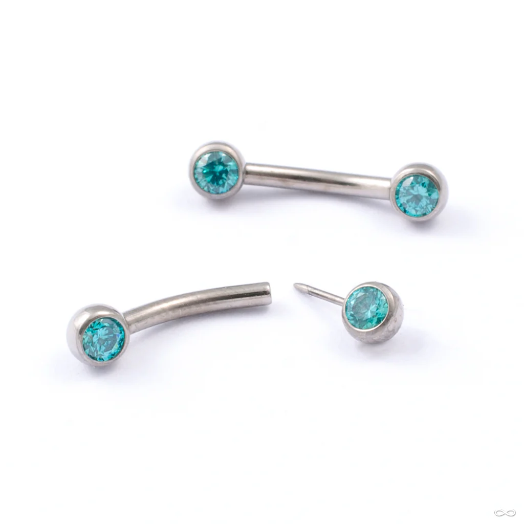 Curved Press-fit Post with Side-set Stones in Titanium from Neometal - Image 13