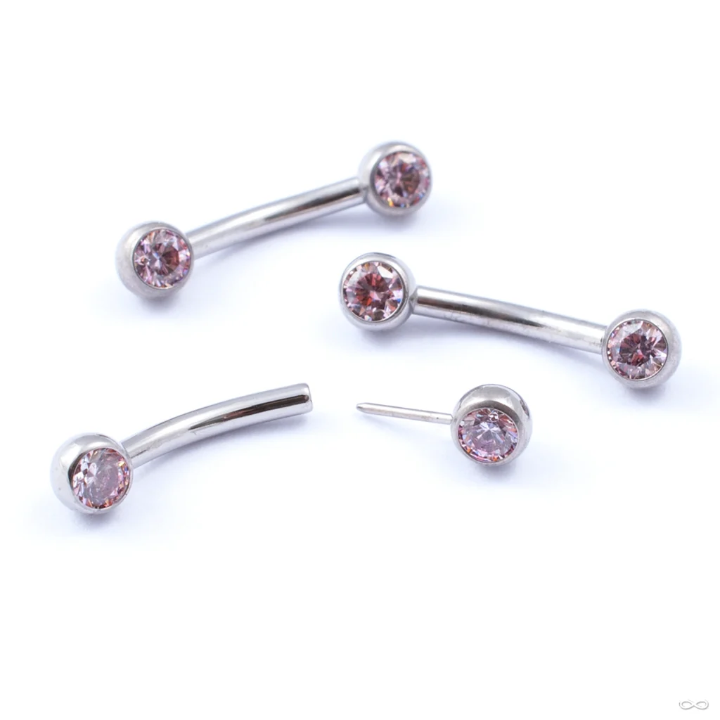 Curved Press-fit Post with Side-set Stones in Titanium from Neometal - Image 14