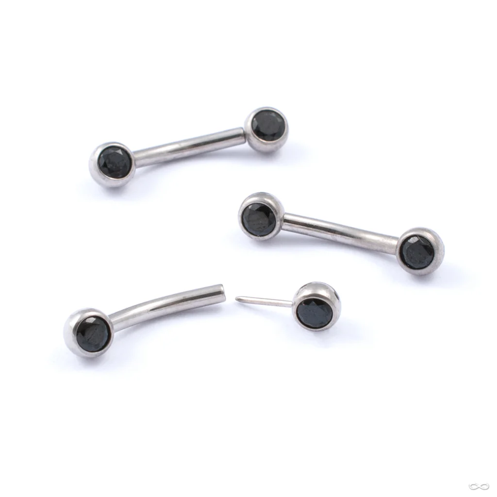 Curved Press-fit Post with Side-set Stones in Titanium from Neometal - Image 3