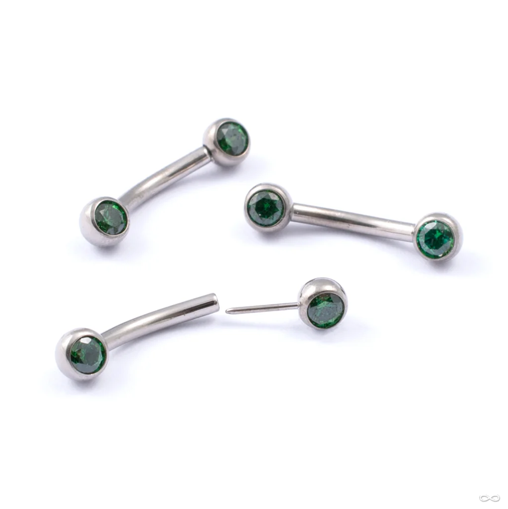 Curved Press-fit Post with Side-set Stones in Titanium from Neometal - Image 8