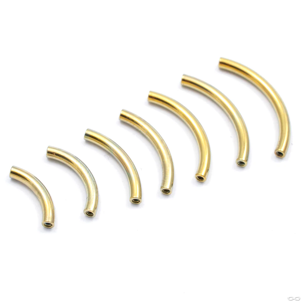 Curved Threaded Barbell Shaft in Titanium Anodized Gold from Industrial Strength - Image 2