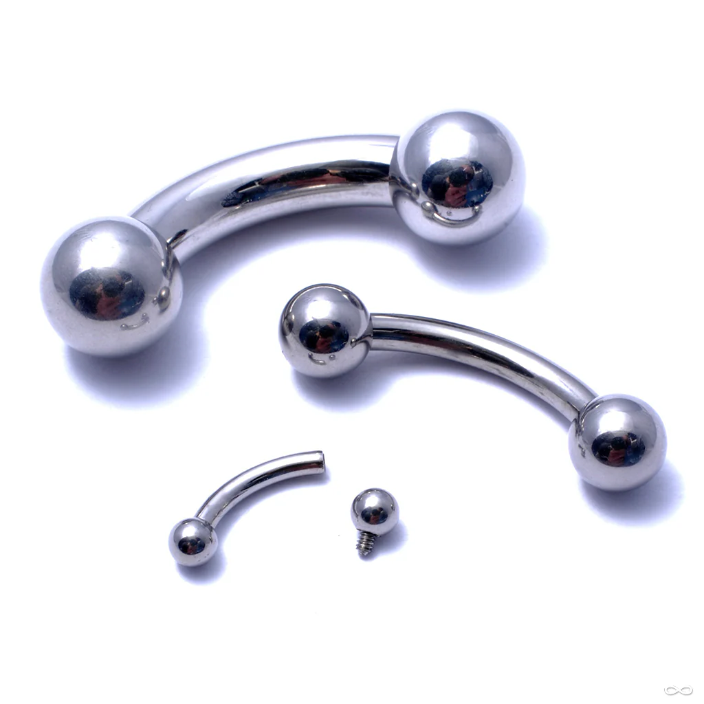 Curved Threaded Barbell Shaft in Titanium from Industrial Strength