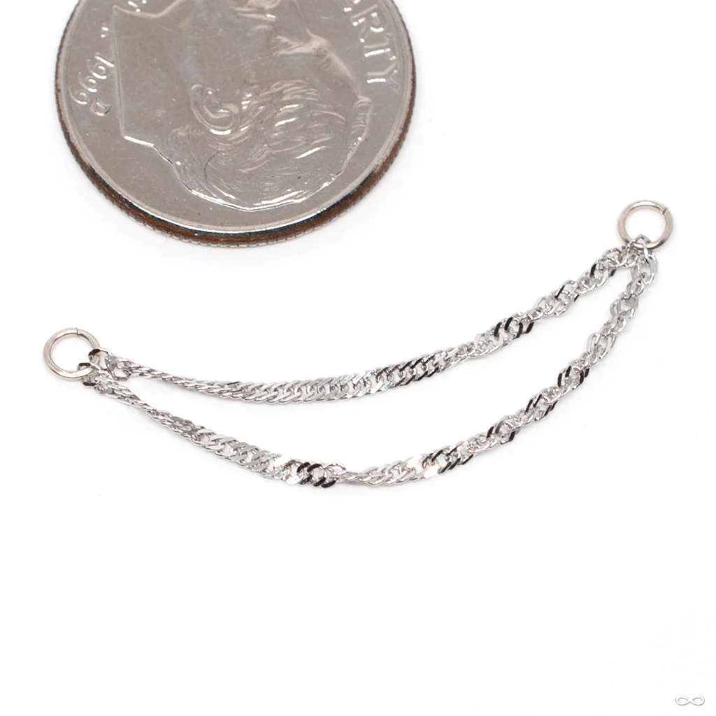 Double Diamond-cut Singapore Curb Chain in Gold from Hialeah - Image 3