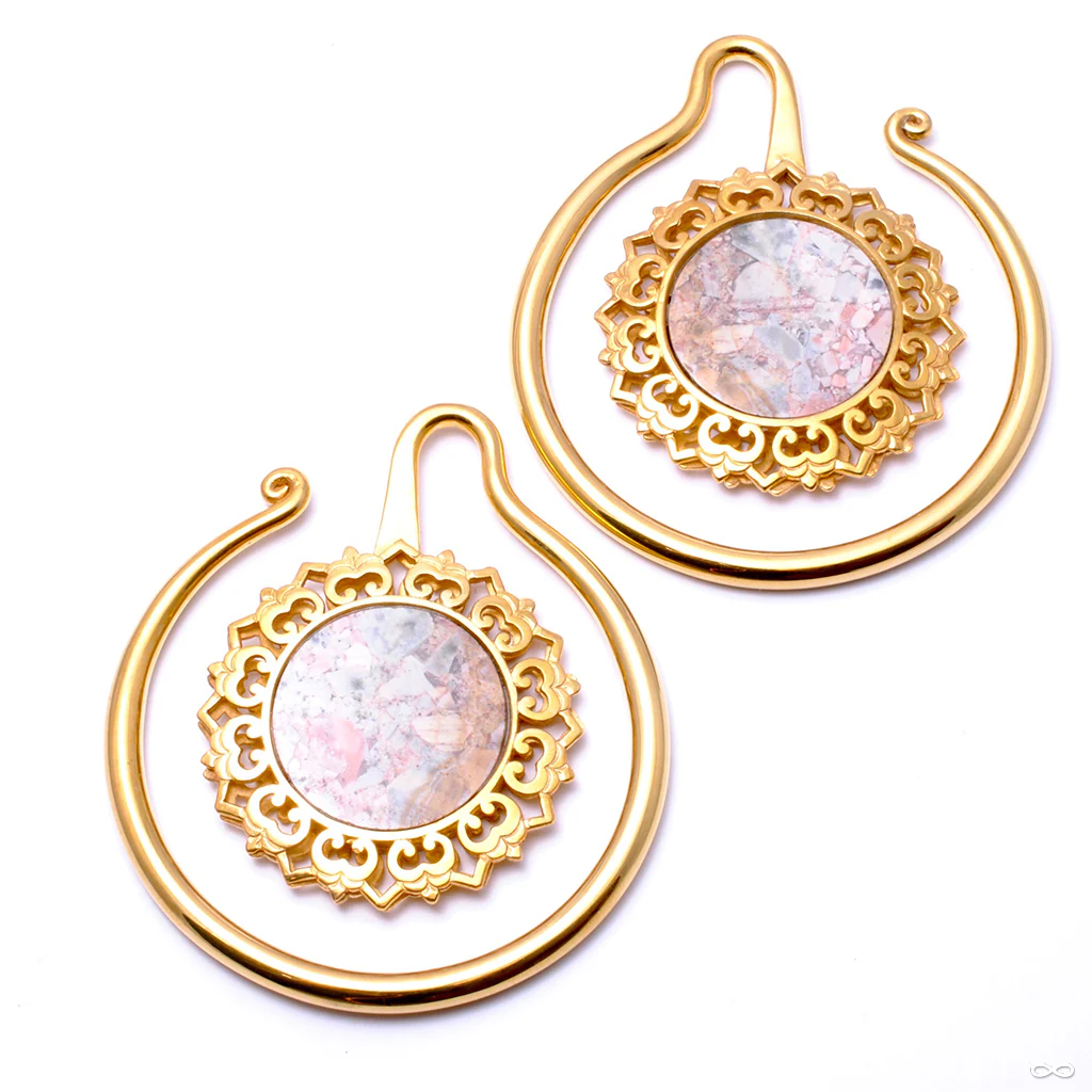 Eye of the Lotus with Rhodochrosite from Maya Jewelry