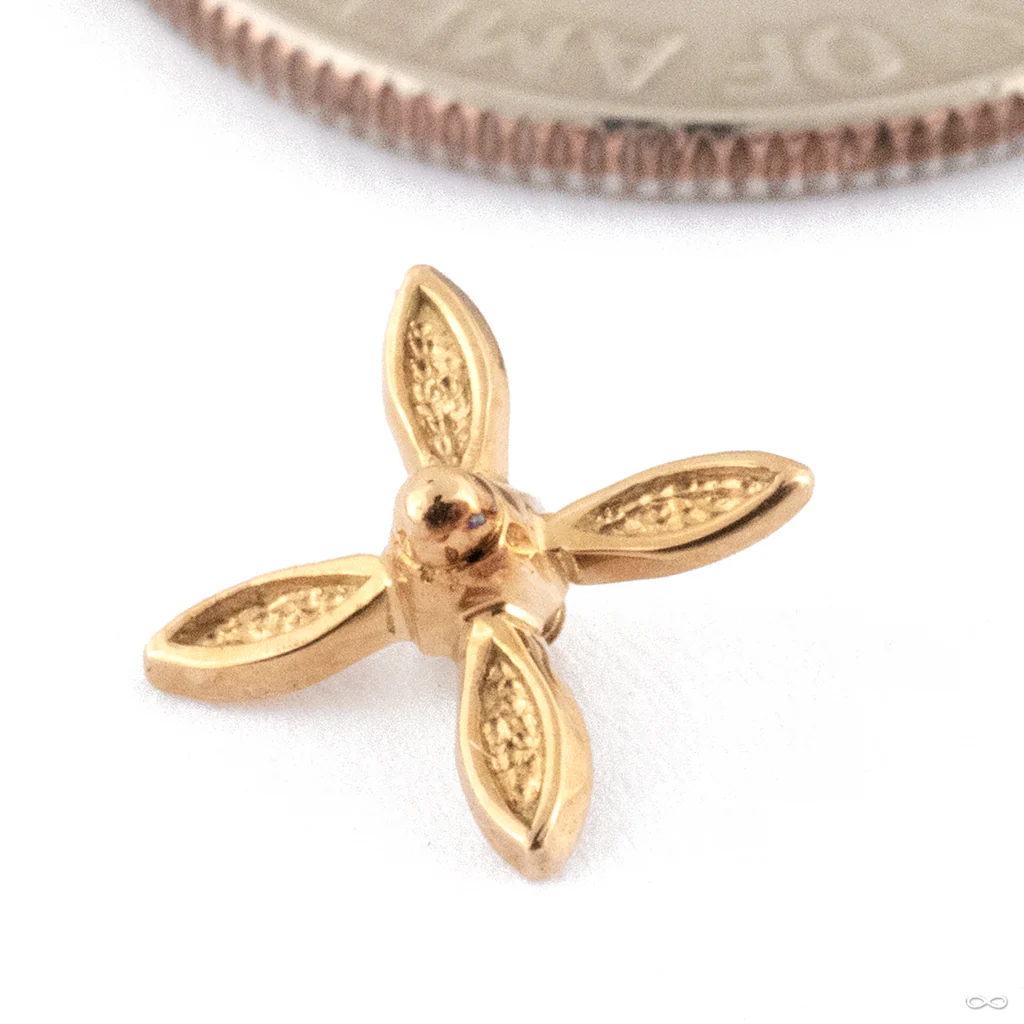 Fan Threaded End in Gold from Kiwii Jewelry