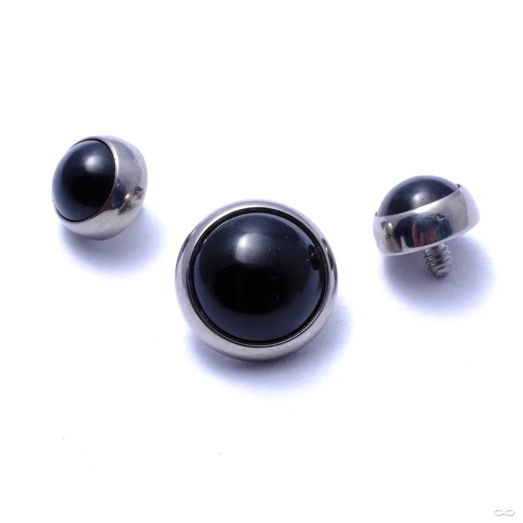 Flat Back Stone Cabochon Threaded End in Titanium from Industrial Strength - Image 2