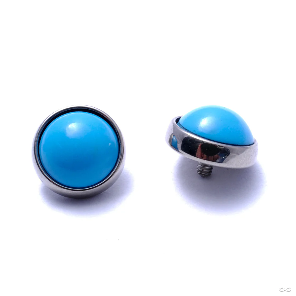 Flat Back Stone Cabochon Threaded End in Titanium from Industrial Strength - Image 3