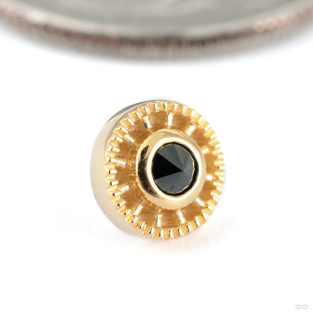 Gemmed Omega 12 Press-fit End in Gold from Tether Jewelry - Image 4
