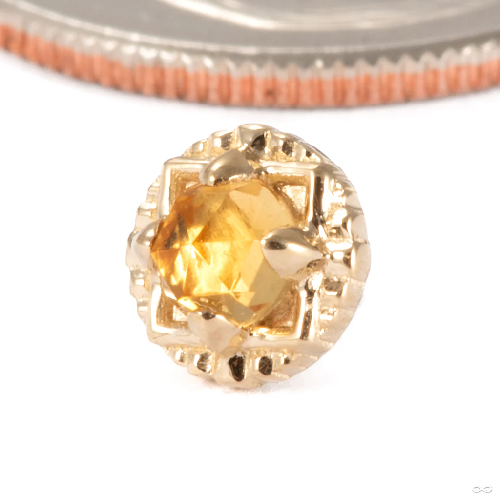 Gemmed Omega 24 Press-fit End in Gold from Tether Jewelry - Image 9