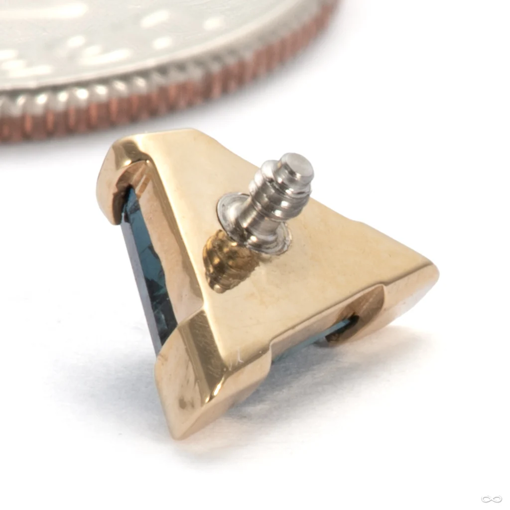 Geometric Madagascar Sapphire Threaded End in Gold from Mettle and Silver - Image 2
