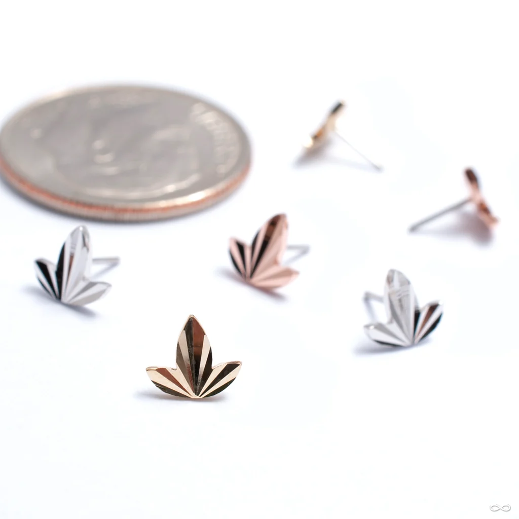 Gold Leaf Press-fit End in Gold from Buddha Jewelry