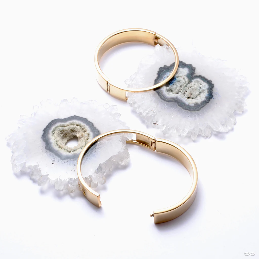 Large Halo in Yellow Gold with Fluorite Stalactites from Buddha Jewelry - Image 4