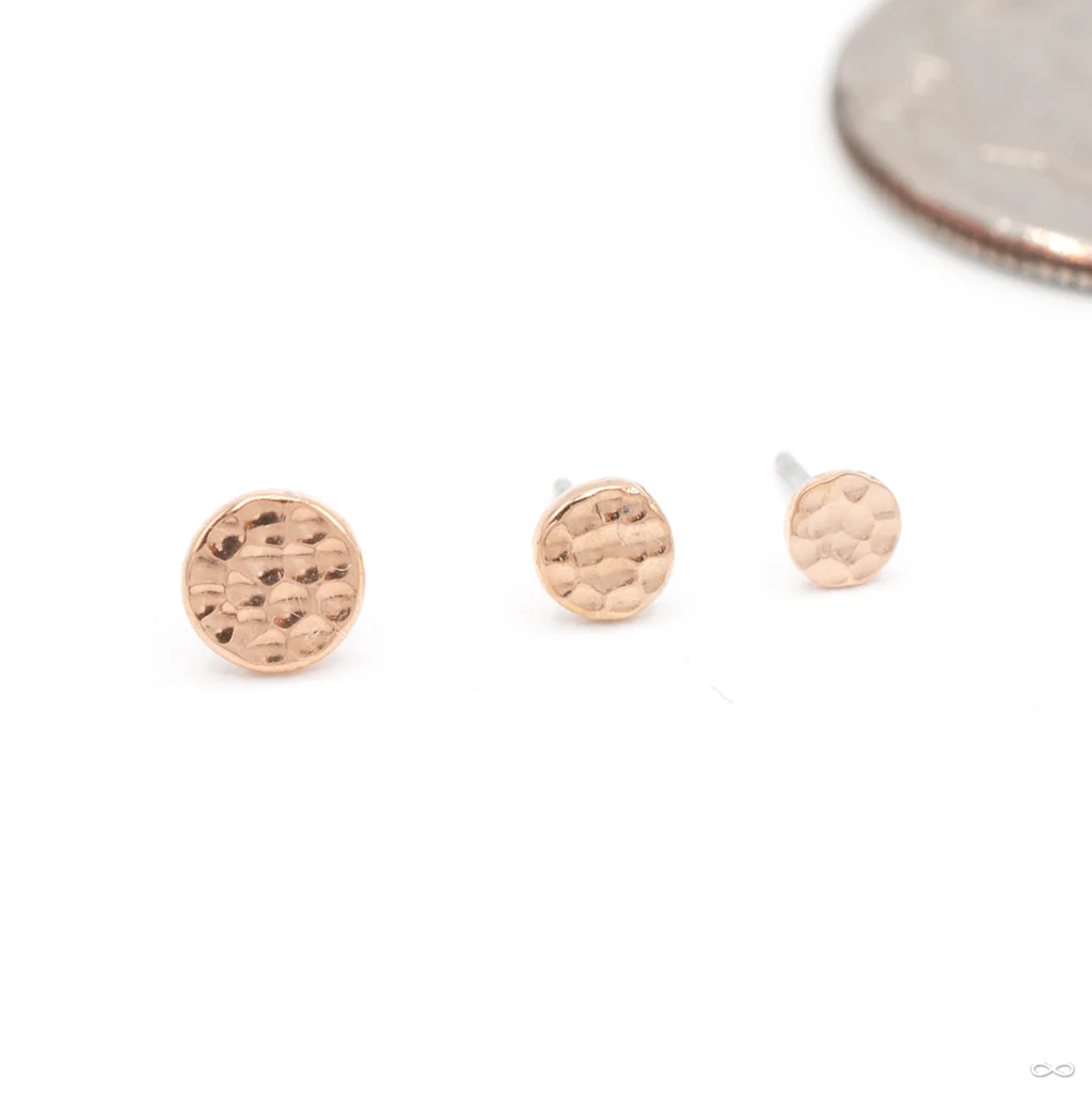Hammered Disk Press-fit End in Gold from Anatometal - Image 2