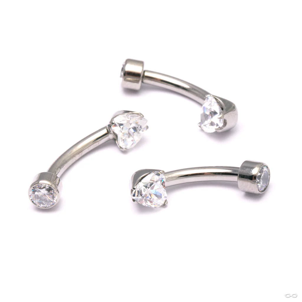 Heart Curved Barbell in Titanium from Anatometal - Image 4