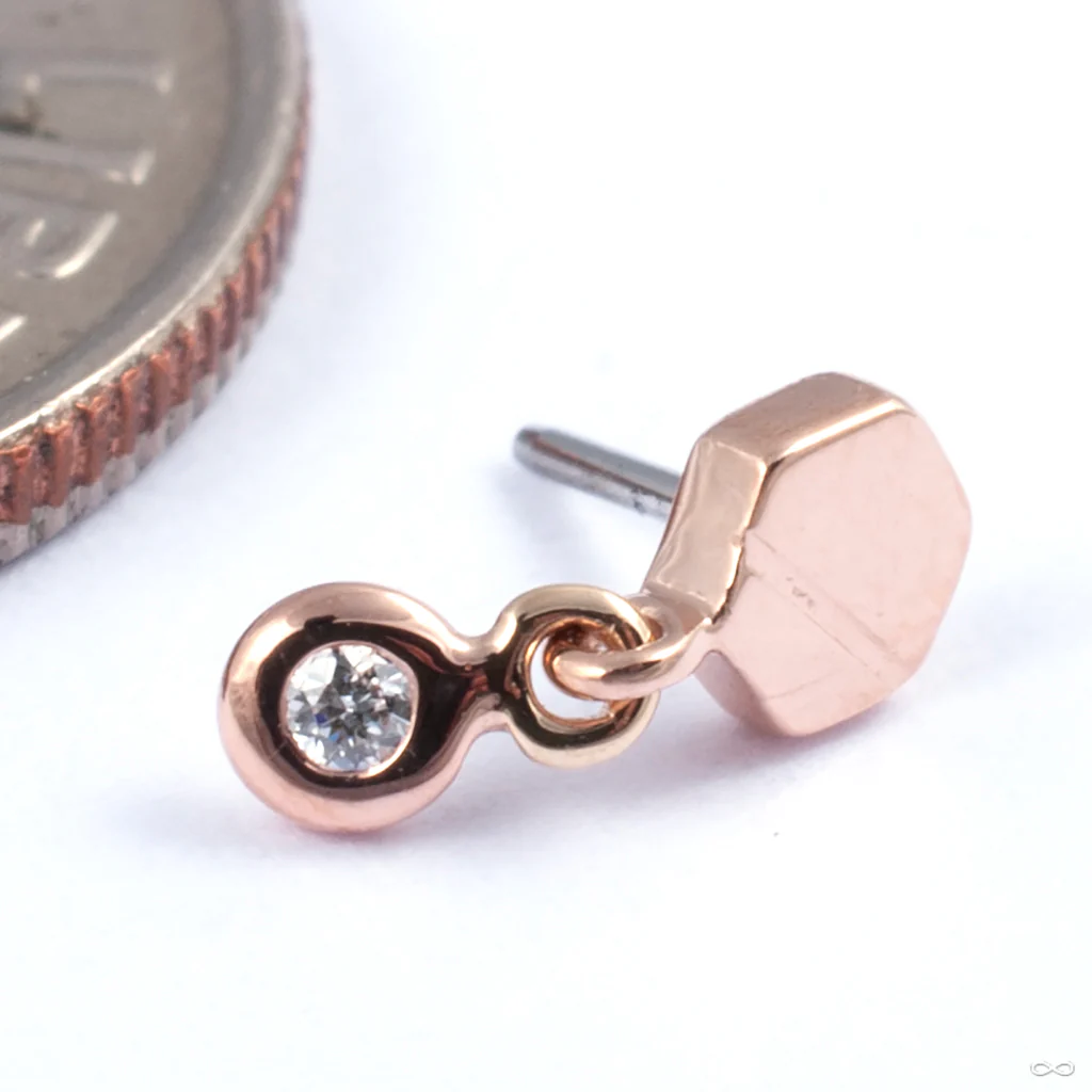 Hex Diamond Drop Press-fit End in Gold from Tether Jewelry - Image 2