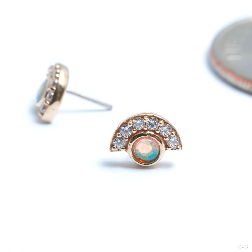 Kahlo with Stones Press-fit End in Gold from Buddha Jewelry - Image 4