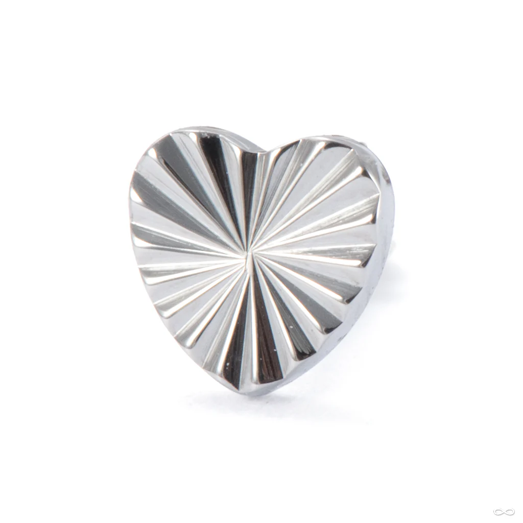 Laser Heart Press-fit End in Titanium from Junipurr Jewelry - Image 2