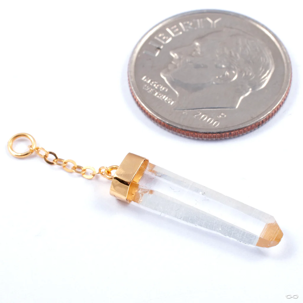 Lemurian Crystal Charm in Gold from Diablo Organics - Image 2