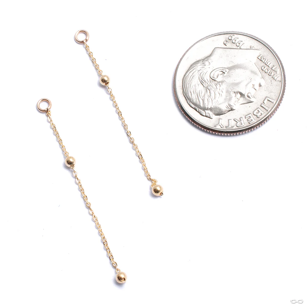 Long Kite Tail Charm with Beads in Gold from Quetzalli