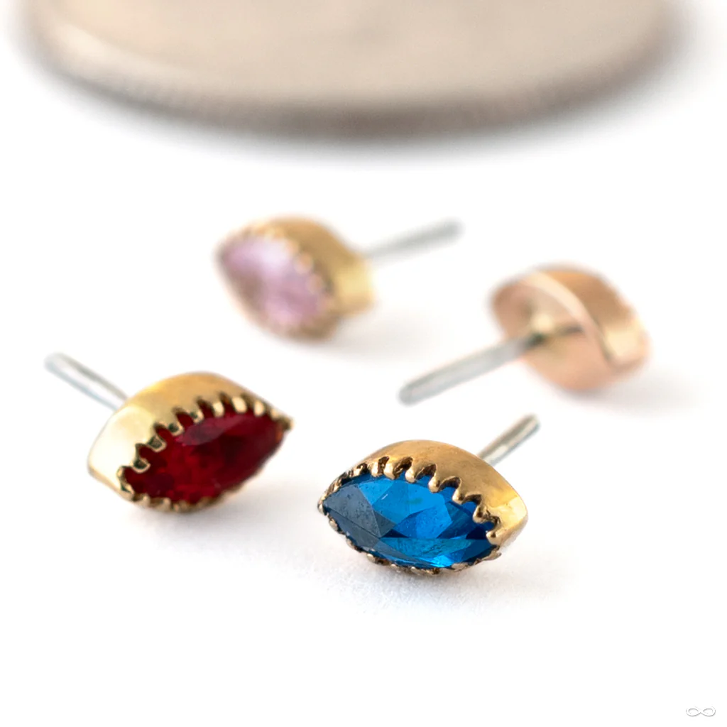 Marquis Scalloped Press-fit End in Gold from Tawapa