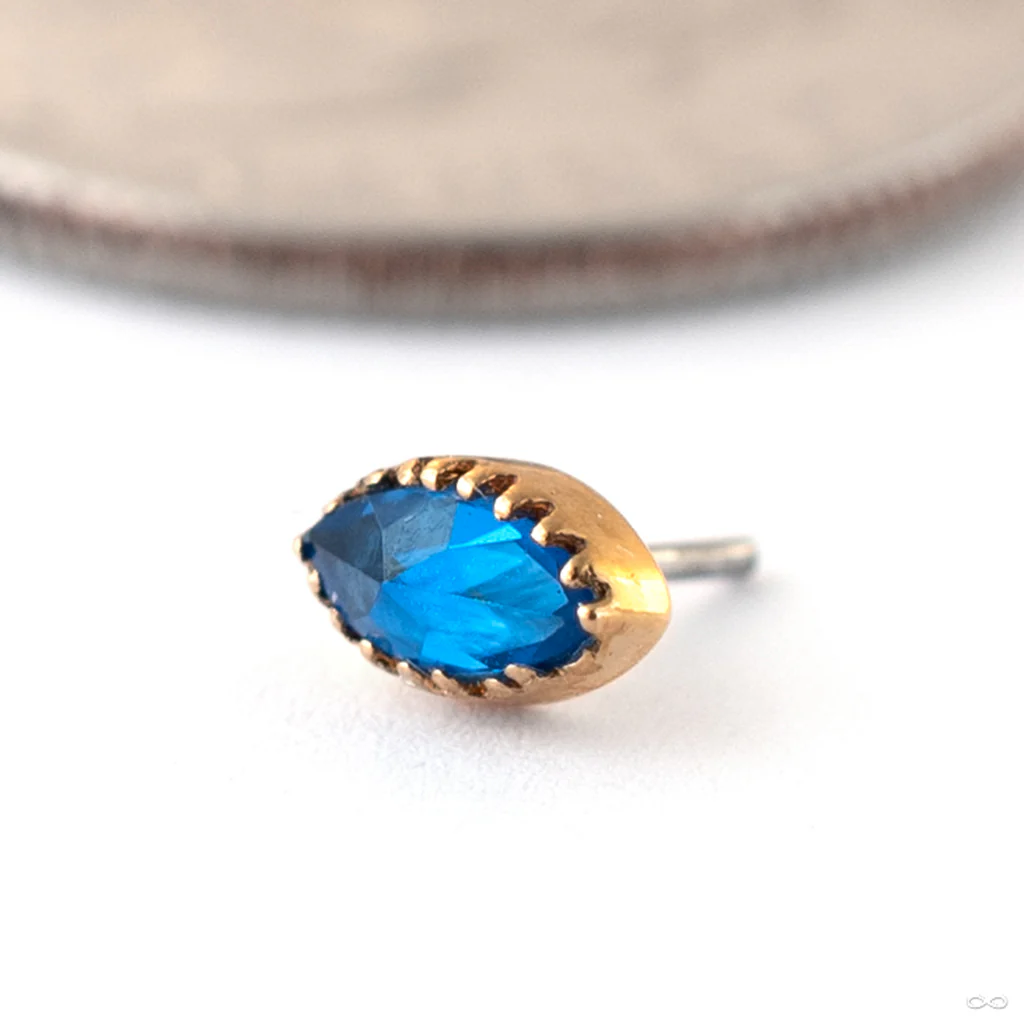 Marquis Scalloped Press-fit End in Gold from Tawapa - Image 3