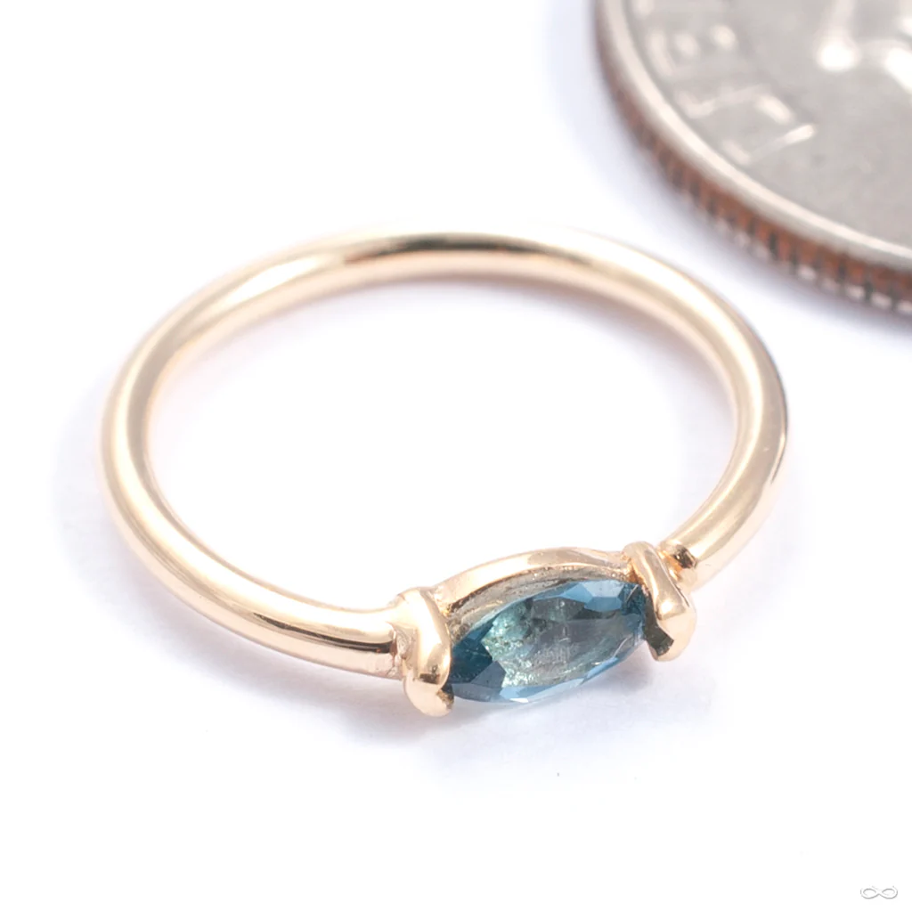 Marquise Fixed Bead Ring in Gold from Quetzalli - Image 4