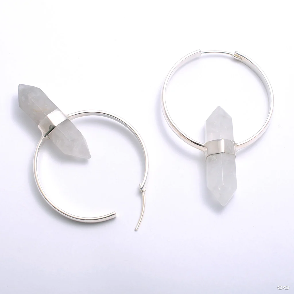 Mini Alchemy Earrings in Silver with Smoky Quartz from Buddha Jewelry - Image 2