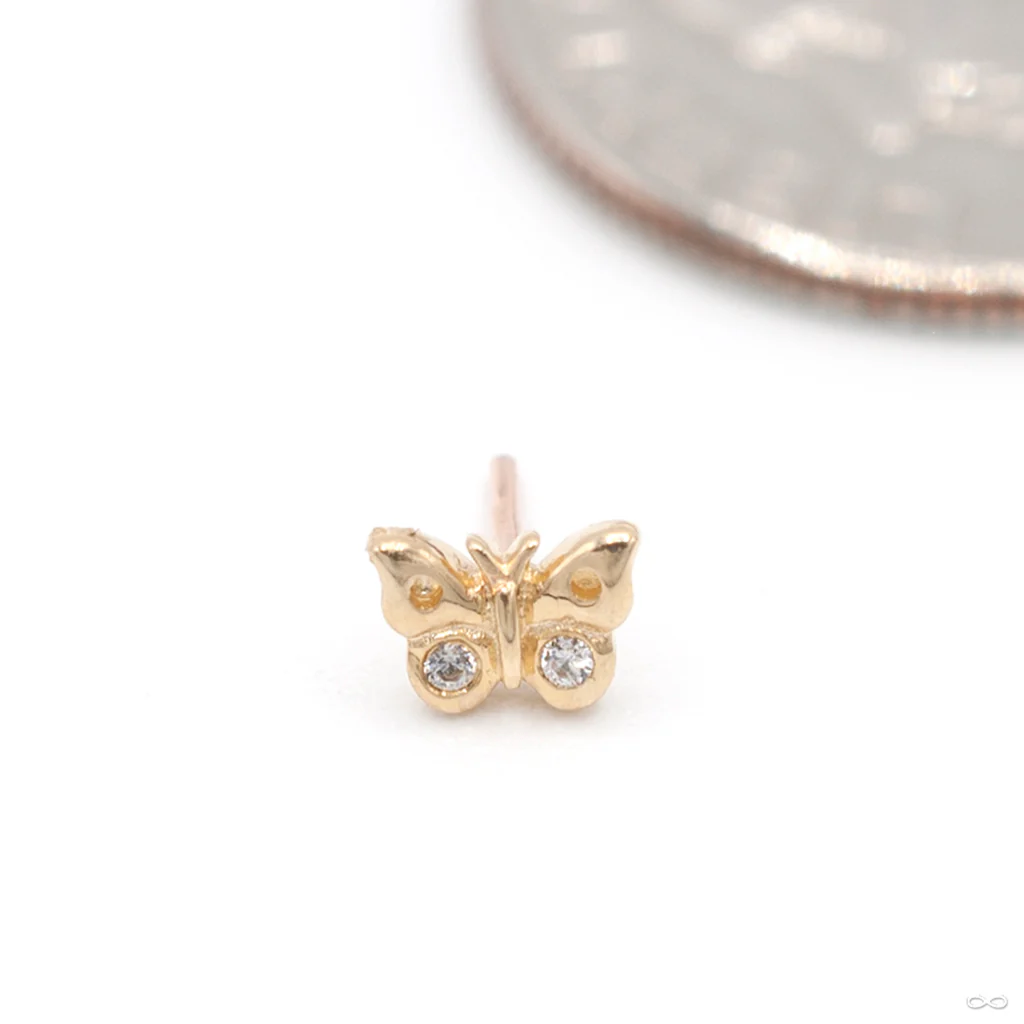 Mini Butterfly Press-fit End in Gold from Junipurr Jewelry