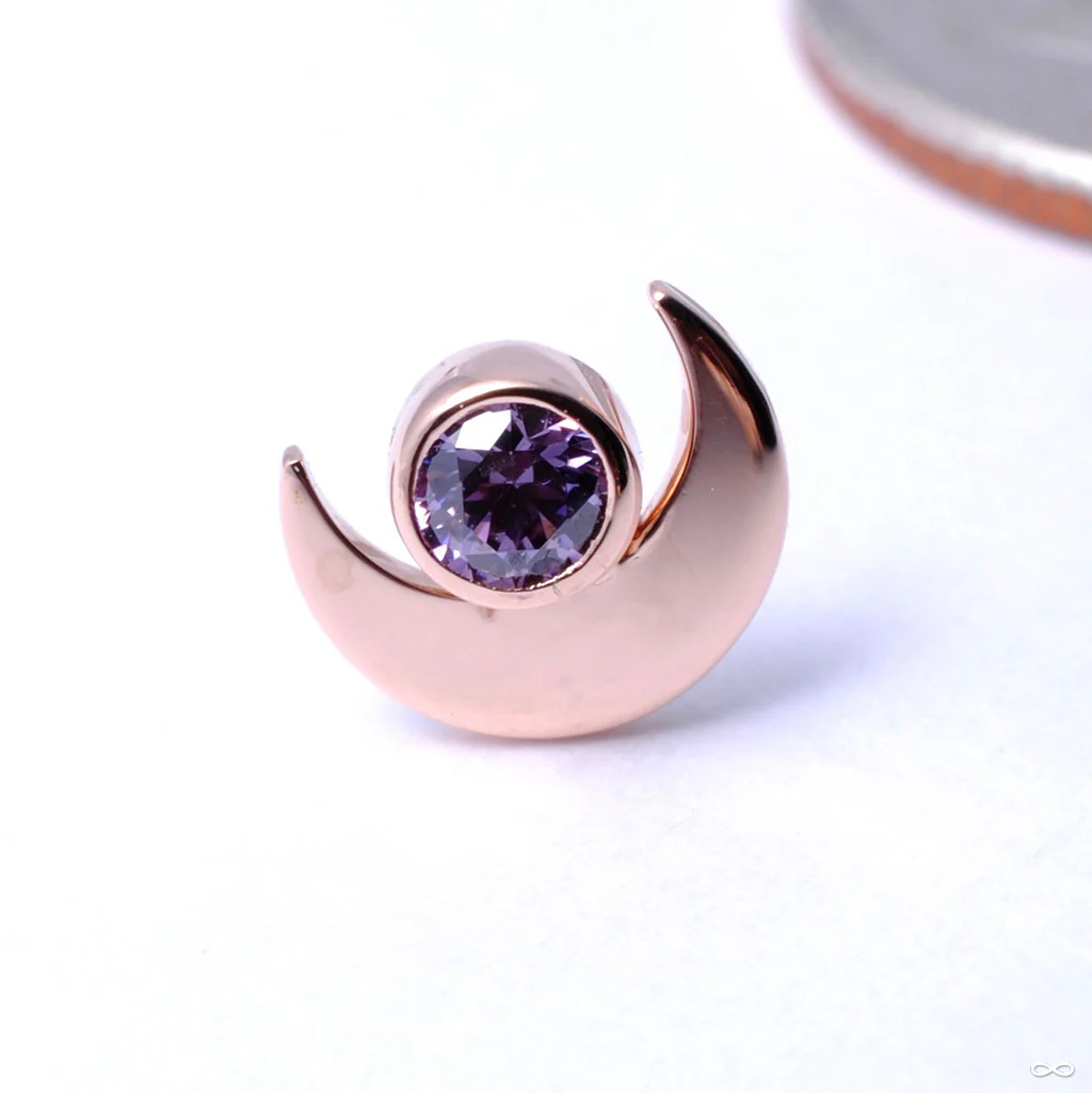 Moon with Gemstone Press-fit End in Gold from Anatometal - Image 12