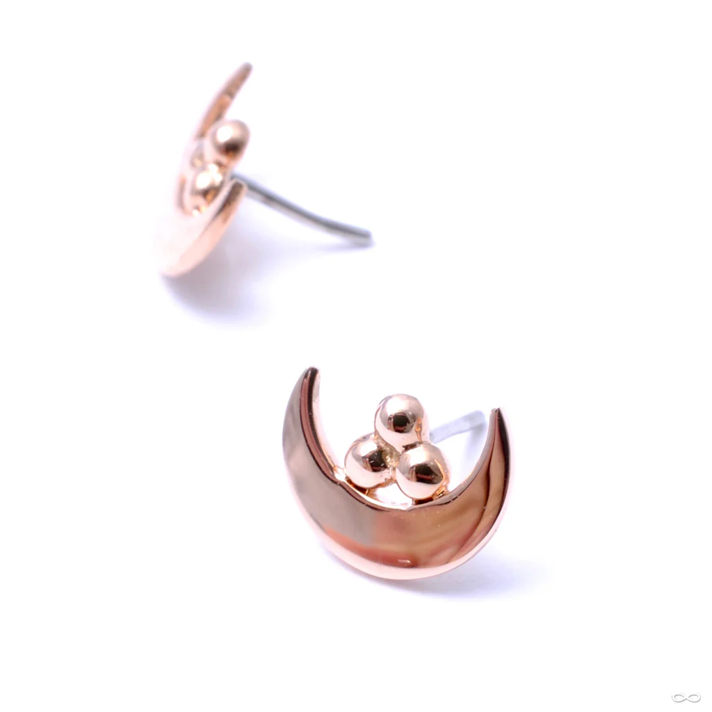 Moon with Tri-Bead Cluster Press-fit End in Gold from Anatometal - Image 2