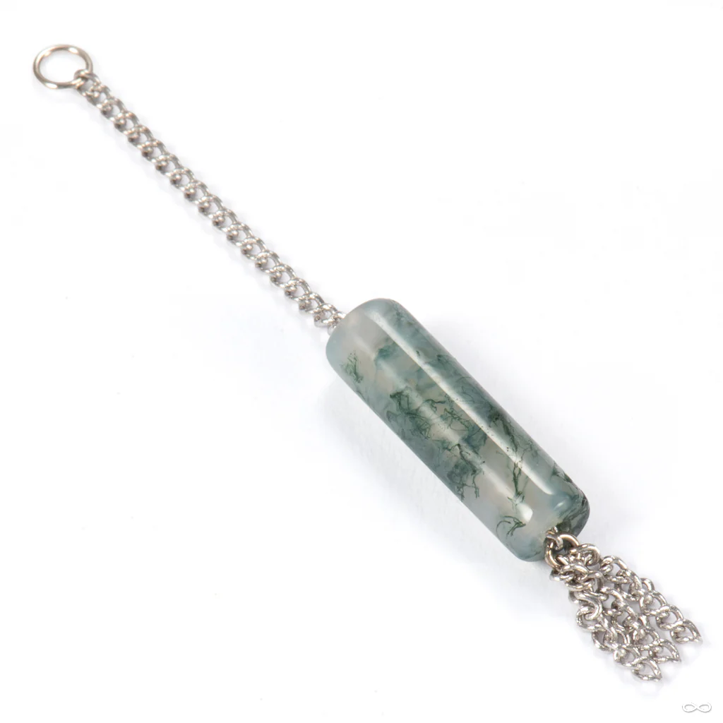 Moss Agate Duster Charm in Gold from Hialeah - Image 2